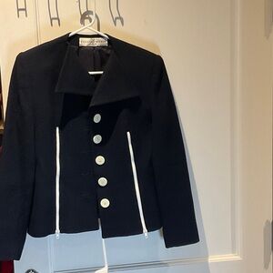 Lillie Rubin Elegant Black Women's Waffle Knit Blazer ☀️SJ